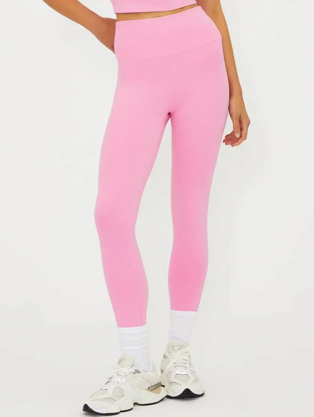 NWT BEACH RIOT Piper Berry Love pink Waffle Legging size XL